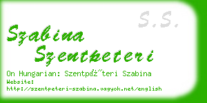 szabina szentpeteri business card